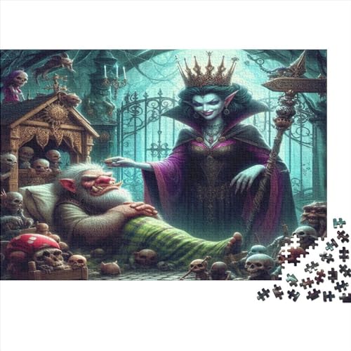 Dark Queen 300-teiliges Puzzle für Erwachsene, kreatives rechteckiges Puzzle, Holzpuzzle, Puzzle-Geschenk für Freunde, Familie, 300 Stück (40 x 28 cm) von WKMoney