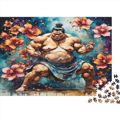 Japanisches Sumo-Ringer-Puzzle, 1000 Teile, für Erwachsene, Puzzles, Teenager, Geschenke, Holzpuzzles, Entspannungspuzzlespiele, Denksport-Puzzle, 1000 Teile (75 x 50 cm) von WKMoney