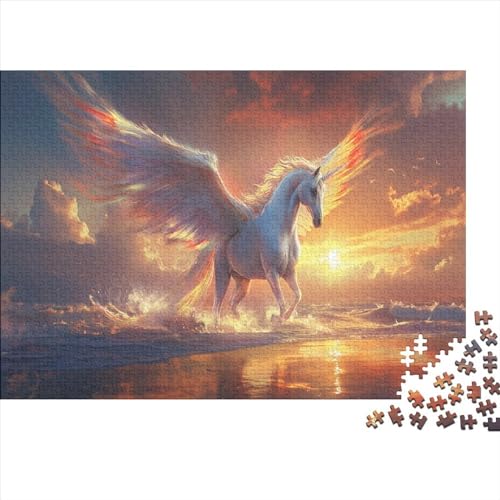 Kreative rechteckige Puzzles für Erwachsene, 1000 Teile, Tierpferd, Holzpuzzle, praktisches Spiel, Familiendekoration, 1000 Stück (75 x 50 cm) von WKMoney