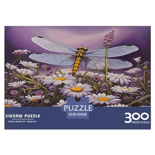 Libellen-Puzzle für Erwachsene, 300 klassisches Puzzle, entspannendes Holzpuzzlespiel, Denksportaufgabe, 300 Teile (40 x 28 cm) von WKMoney