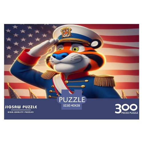 Puzzle 300 Teile für Erwachsene Tiger salutiert Puzzle 300 Teile für Erwachsene 300 Teile (40 x 28 cm) von WKMoney