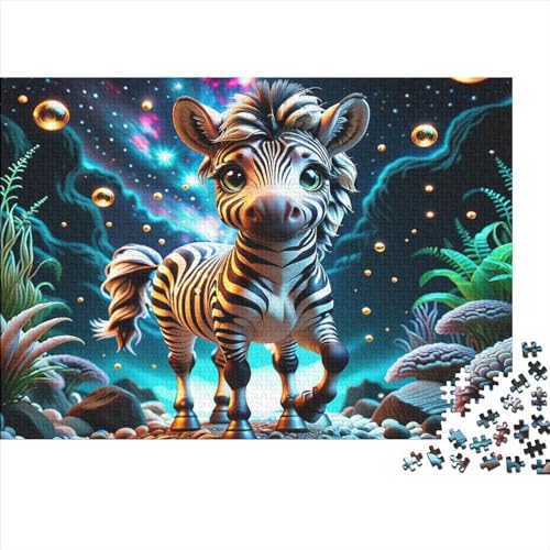 Puzzle Tier Zebra Puzzles für Erwachsene 300 Teile Holzpuzzle Wandkunst Puzzlespiele 300 Teile (40 x 28 cm) von WKMoney