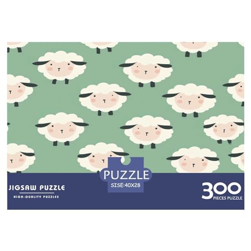 Puzzle für Erwachsene, 300 Teile, Little Sheep, kreatives rechteckiges Puzzle, Dekompressionsspiel, 300 Teile (40 x 28 cm) von WKMoney