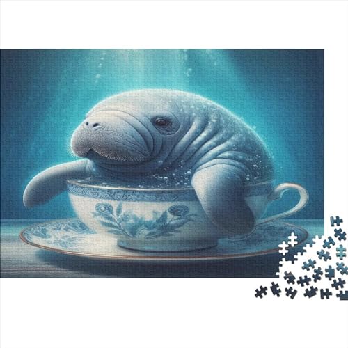 Puzzle für Kinder, Seekuh – Tee, 1000 Teile, Puzzle für Erwachsene, Holzpuzzle für Erwachsene und Kinder, Stressabbau, 1000 Teile (75 x 50 cm) von WKMoney