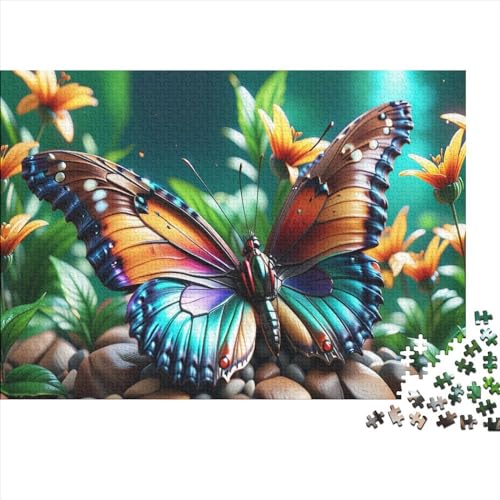 Puzzles 1000 Teile für Erwachsene, Schmetterlingspuzzle für Erwachsene, Holzbrettpuzzles, Familiendekoration, 1000 Teile (75 x 50 cm) von WKMoney