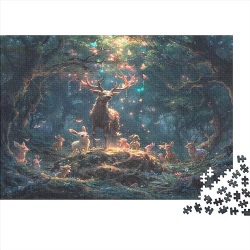 Puzzles 1000 Teile für Erwachsene | Kunst-Hirsch-Puzzles | 1000 Teile Puzzle Lernspiele Heimdekoration Puzzle 1000 Teile (75x50cm) von WKMoney