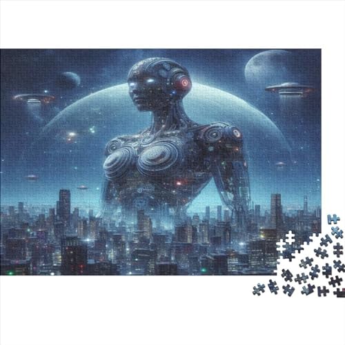 Puzzles 300 Teile für Erwachsene, KI-Roboter-Puzzle für Erwachsene, Holzbrett-Puzzles, Familiendekoration, 300 Teile (40 x 28 cm) von WKMoney