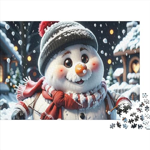 Puzzles für Erwachsene, 1000 Teile, Schneemann, kreatives Holzpuzzle, praktisches Spiel, Familiendekoration, 1000 Teile (75 x 50 cm) von WKMoney