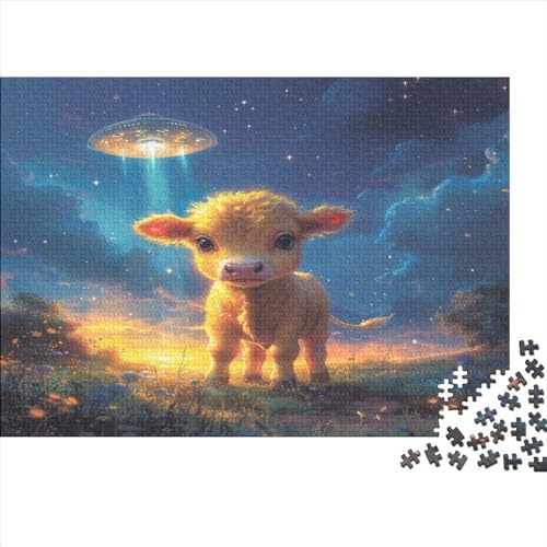 Puzzles für Erwachsene, 1000 Teile, niedliche Hirsch-Puzzles für Erwachsene, Holzbrett-Puzzles, lustiges Geschenk, 1000 Teile (75 x 50 cm) von WKMoney