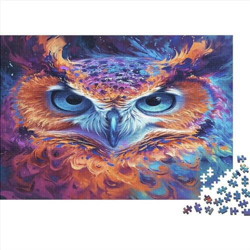 Puzzles für Erwachsene, 300 Teile, Kunst-Eule, kreative Holzpuzzles, praktisches Spiel, Familiendekoration, 300 Teile (40 x 28 cm) von WKMoney