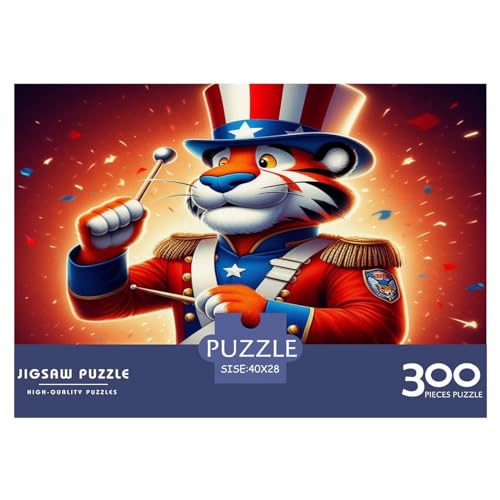 Puzzles für Erwachsene, 300 Teile, Tiger trommelt, kreative Holzpuzzles, praktisches Spiel, Familiendekoration, 300 Teile (40 x 28 cm) von WKMoney