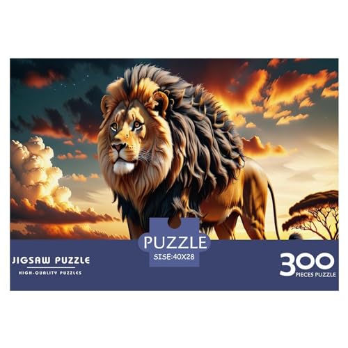 Puzzles für Erwachsene, 300 Teile, klassisches Tier-Löwe-Holzpuzzle, entspannendes Puzzlespiel, Denksportaufgaben, 300 Teile (40 x 28 cm) von WKMoney