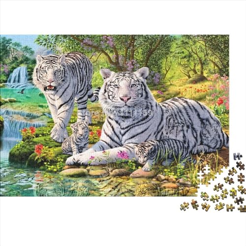 Puzzles für Erwachsene, 500 Teile, Tier-Tiger-Puzzles für Erwachsene, Holzbrett-Puzzles, lustiges Geschenk, 500 Teile (52 x 38 cm) von WKMoney
