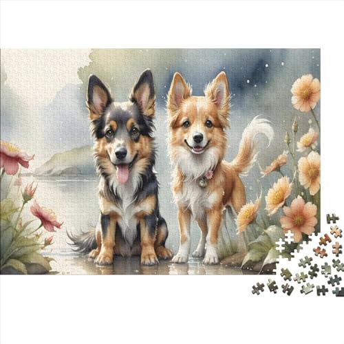 Puzzles für Erwachsene, 500 Teile, Tierhund, kreatives Holzpuzzle, praktisches Spiel, Familiendekoration, 500 Teile (52 x 38 cm) von WKMoney