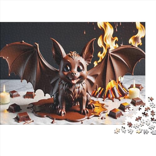 Puzzles für Erwachsene, 500 Teile, klassisches Schokoladenfledermaus-Holzpuzzle, entspannendes Puzzlespiel, Denksportaufgaben, 500 Teile (52 x 38 cm) von WKMoney