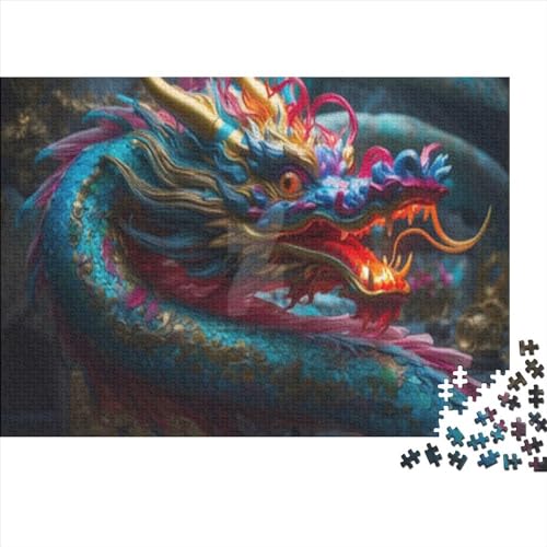 Puzzles für Erwachsene, 500 Teile, klassisches chinesisches Drachen-Holzpuzzle, entspannendes Puzzlespiel, Denksportaufgaben, 500 Teile (52 x 38 cm) von WKMoney