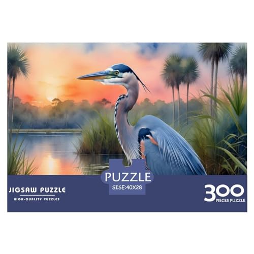 Rotkronenkranich 300-teiliges Puzzle für Erwachsene – Puzzles für Teenager – Geschenke – Holzpuzzles – Entspannungspuzzlespiele – Denksport-Puzzle 300 Teile (40 x 28 cm) von WKMoney