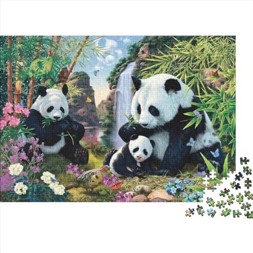 Tier-Panda-Puzzles für Erwachsene, 300-teiliges Puzzle für Erwachsene, Holzpuzzle, lustiges Dekomprimierungsspiel, 300 Teile (40 x 28 cm) von WKMoney