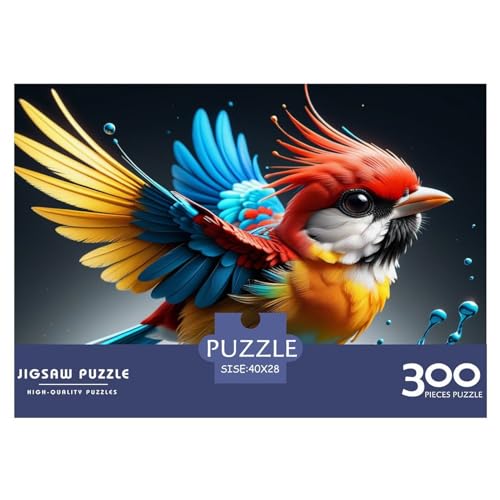 Tier-Vogel-Puzzle, 300 Teile, kreatives rechteckiges großes Familienpuzzlespiel, Kunstwerk für Erwachsene, Teenager, 300 Teile (40 x 28 cm) von WKMoney