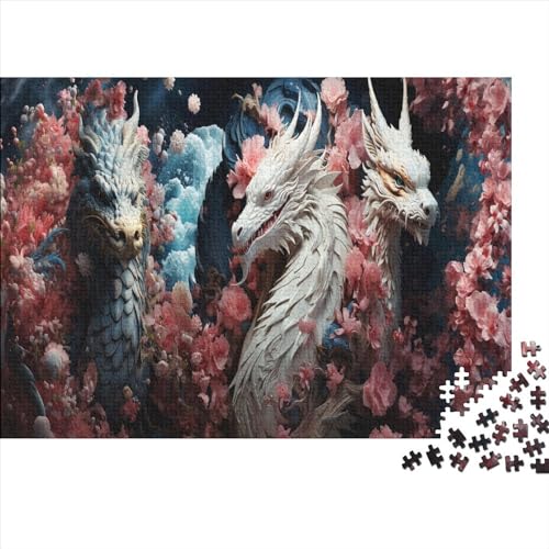 Unmögliche Puzzles für Erwachsene, Drachen, 1000 Teile, Holzpuzzle, Geschenke für Kinder und Erwachsene, 1000 Teile (75 x 50 cm) von WKMoney