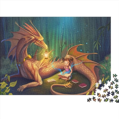 Unmögliche Puzzles für Erwachsene, Drachen, 1000 Teile, Holzpuzzle, Geschenke für Kinder und Erwachsene, 1000 Teile (75 x 50 cm) von WKMoney