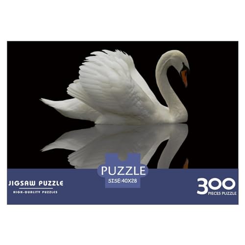 Weißer Schwan 300-teiliges Puzzle für Erwachsene – Puzzles für Teenager – Geschenke – Holzpuzzles – Entspannungspuzzlespiele – Denksport-Puzzle 300 Teile (40 x 28 cm) von WKMoney