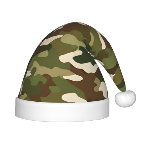 WKSZCYHLKL Weihnachtsmütze für Kinder, abstrakte Camouflage-bedruckte Weihnachtsmütze, Weihnachtsmannmütze für Kinder, Unisex, Weihnachtsmannmütze, Urlaubs-Weihnachtsmütze von WKSZCYHLKL