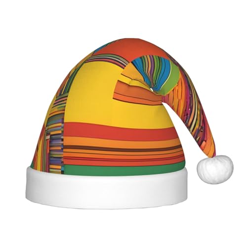 WKSZCYHLKL Weihnachtsmütze für Kinder, afrikanische Nationalmuster, bedruckte Weihnachtsmütze, Weihnachtsmannmütze für Kinder, Unisex, Weihnachtsmannmütze, Urlaubsmütze von WKSZCYHLKL