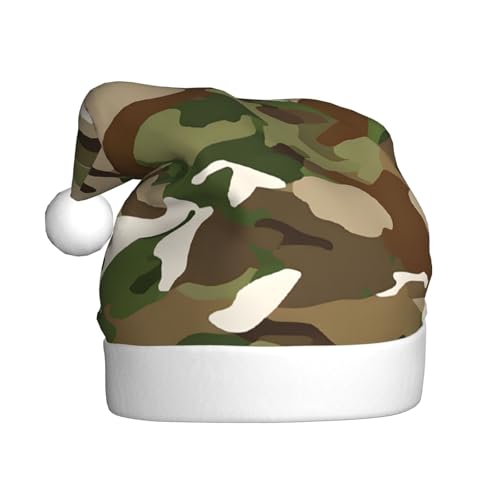 WKSZCYHLKL Weihnachtsmütze mit abstraktem Camouflage-Druck, bedruckt, Weihnachtsmannmütze für Erwachsene, Unisex, Weihnachtsmannmütze, Urlaubsmütze von WKSZCYHLKL