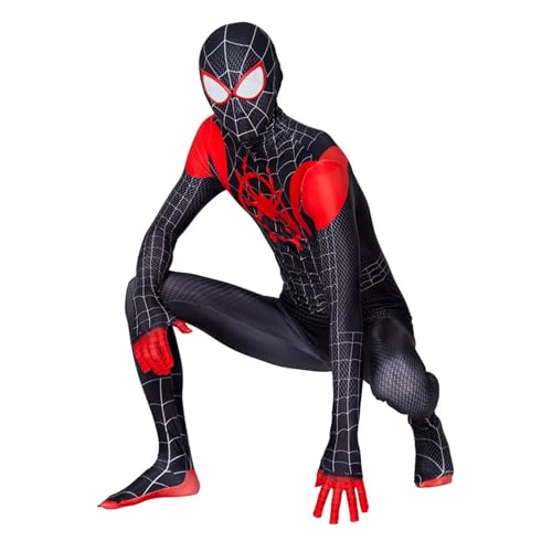 Avengers Spider Kostüm Herren, Spider Kostüm Erwachsene, Mavel Miles Morales Kostüm, Superhero Spider Anzug Erwachsene, Spider Suit, Spider Kostüm, Miles Morales Costume, für Fasching Spider Kostüm von WKxinxuan