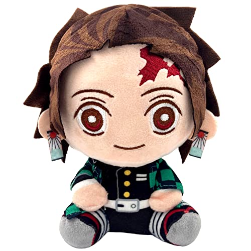 WKxinxuan Demon Tanjiro Kuscheltier, Anime Demon Kimetsu Tanjiro Plüschtier, 20 cm Demon Tanjiro Sitzender Plüsch für Jungen Kinder Kuscheltier Geschenke Weihnachts Spielzeug von WKxinxuan