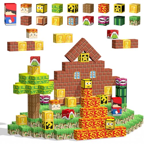 WKxinxuan Magnetische Bausteine, 100 Stück Magnetbausteine Spielzeug, Magnet Bausteine Magnetic Building Blocks Magnetische Bauwelt Magnet Bausteine Spielzeug ab 3 4 5 6 7 8 9 Geschenke für Kinder von WKxinxuan