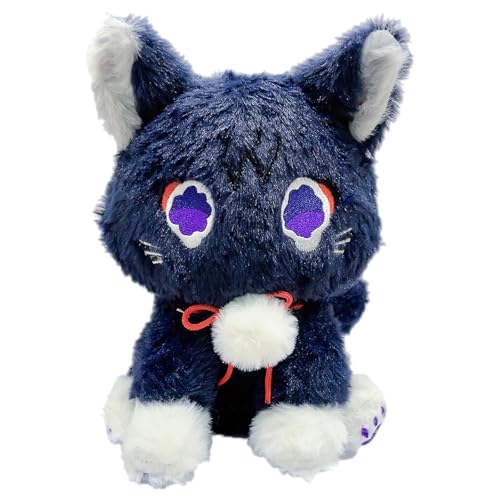 WKxinxuan Scaramouche Plush Doll 25 cm Genshin Impact Cat Plush Toy, Hiker Cat Plush Stuffed Animal Plush, Cute Genshin Impact Scaramouche Cat Plush Doll Stuffed Toy, Scara Cat Plush Cushion for von WKxinxuan