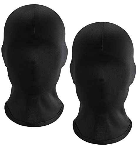 2 Stück Unisex Vollgesichtsmaske Gesichtslose Kapuze Maske Halloween Cosplay Kostüm Zubehör (Schwarz) von WLHHBO