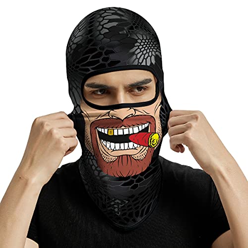 3D-Skimaske, Motorrad-Vollgesichtsmaske, Outdoor, taktische Kapuze, Kopfbedeckung, Maske, Geister, Totenkopf, Maske für Herren und Damen, für Halloween (Raucherbart, Mann) von WLHHBO