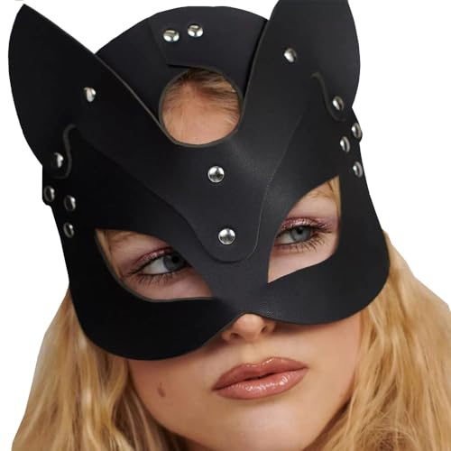 Damen Ledermasken Maskerade Party Maske für Cosplay Halloween Kostüm Zubehör von WLHHBO