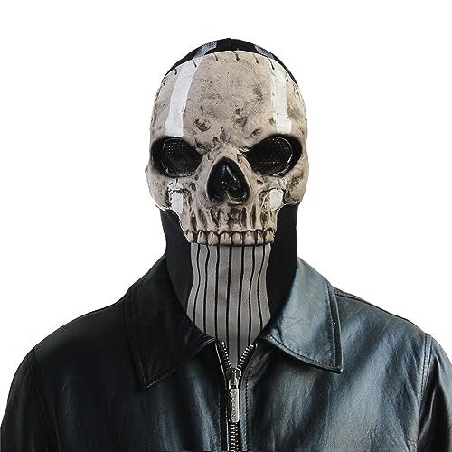 Halloween-Geistermaske, gruselige Vollgesichtsmaske, Totenkopfmaske, Halloween-Kostüm für Männer und Frauen (Stil 2) von WLHHBO