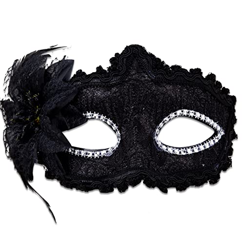 Halloween-Spitzenmaske, venezianische Maske, Augenmaske, Halbgesichtsmaske, Maskerade Maske für Karneval, Ballkleid, Party (schwarz) von WLHHBO