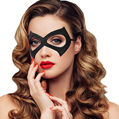 Katzenmaske Katze Frau Maske für Frauen, Maskerade Maske Schwarze Augenmaske Superheldenmaske für Halloween Cosplay Kostüm von WLHHBO