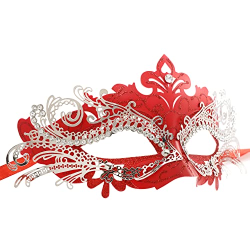 Maskerade-Maske, Karneval, Abschlussball, Ball, Kostüm, Maske, Hochzeit, Halloween, Weihnachten, Party, Maske (rot) von WLHHBO