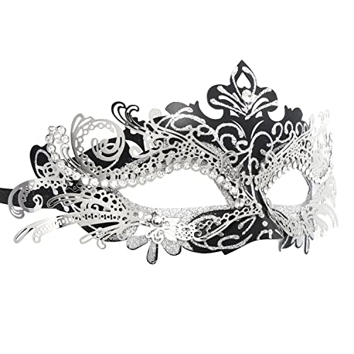 Maskerade Maske Mardi Gras Abschlussballmaske Kostüm Hochzeitsmaske Halloween Weihnachten Party Maske (silber) von WLHHBO