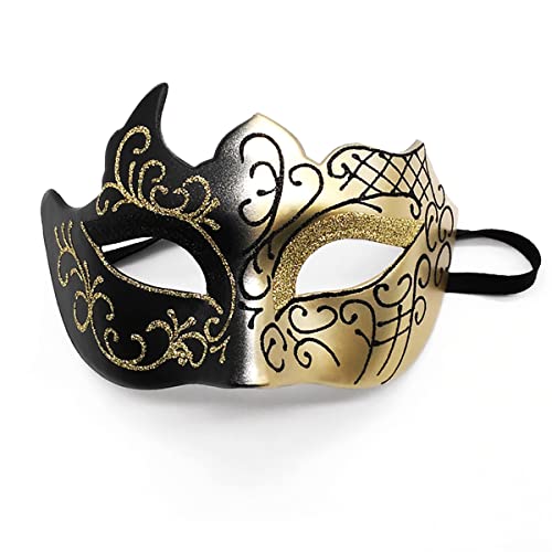 Maskerade-Maske für Männer und Frauen, Paar, venezianische Maske für Erwachsene, Karnevalsmaske für Halloween, Karneval, Kostüm, Party, Abschlussball, Ball (Gold) von WLHHBO