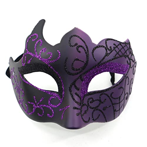 Maskerade-Maske für Männer und Frauen, Paar, venezianische Maske für Erwachsene, Karnevalsmaske für Halloween, Karneval, Kostüm, Party, Abschlussball, Ball (lila) von WLHHBO