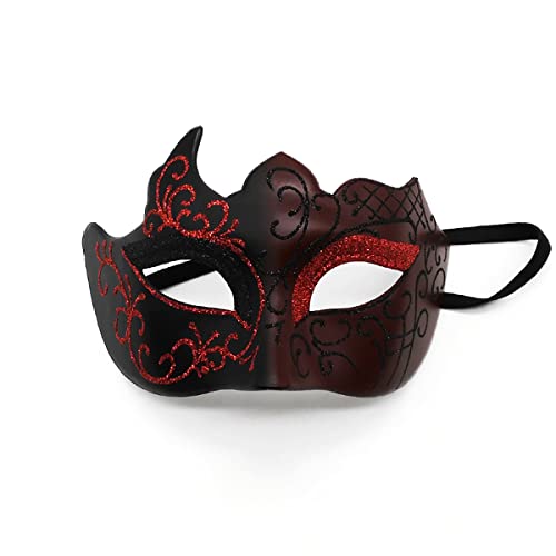 Maskerade-Maske für Männer und Frauen, Paar, venezianische Maske für Erwachsene, Karnevalsmaske für Halloween, Karneval, Kostüm, Party, Abschlussball, Ball (rot) von WLHHBO