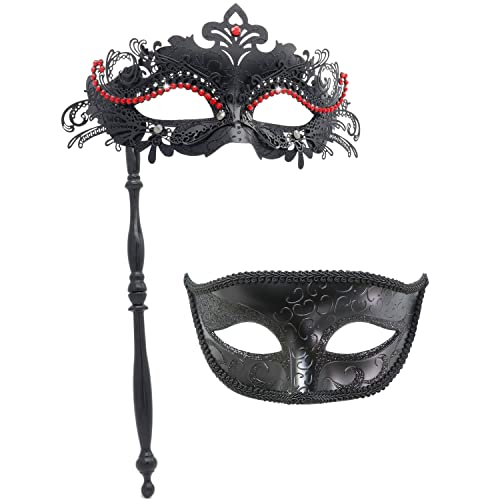 Maskerade-Maske mit Haltestab, Halloween-Kostüm, Maske, Karneval, Cosplay, Party, Kostüm, Maske (Farbe 5) von WLHHBO