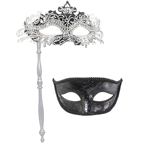 Maskerade-Maske mit Haltestab, Halloween-Kostüm, Maske, Karneval, Cosplay, Party, Kostüm, Maske (Farbe 6) von WLHHBO