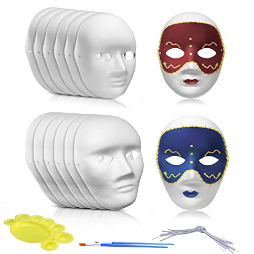 Weiße Papiermasken, für Cosplay, Weihnachten, Party, Masken, unlackiert, für Weihnachten, Party, Masken, 16 Stück, 16 Stück von WLHHBO