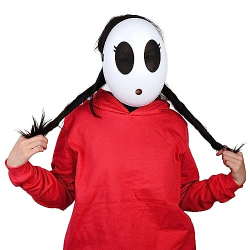 Weiße schüchterne Kerl-Maske für Mädchen, Halloween-Maske, Vollgesichtsmaske, Kostüm, Cosplay, Requisite, Zubehör (Jungen) (Mädchen) von WLHHBO