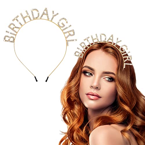 WLLHYF Geburtstag Kronen Mädchen Stirnband Geburtstag Schärpe Bling Strass Haarband Prinzessin Tiara Sweet Happy Birthday Zubehör für Frauen Mädchen Party Dekorationen von WLLHYF