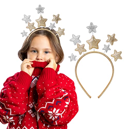 WLLHYF Glitter Star Headband Weihnachten Party Haarbänder für Frauen Prinzessin Glitter Crown Haar Accessoire für Kinder Erwachsene Urlaub Halloween Festival Geburtstag Party (Gold) von WLLHYF